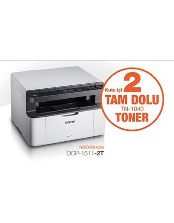 Brother DCP-1511-2T Çok Fonks. Mono Laser Printer (2 Tam Dolu Toner) (A4)